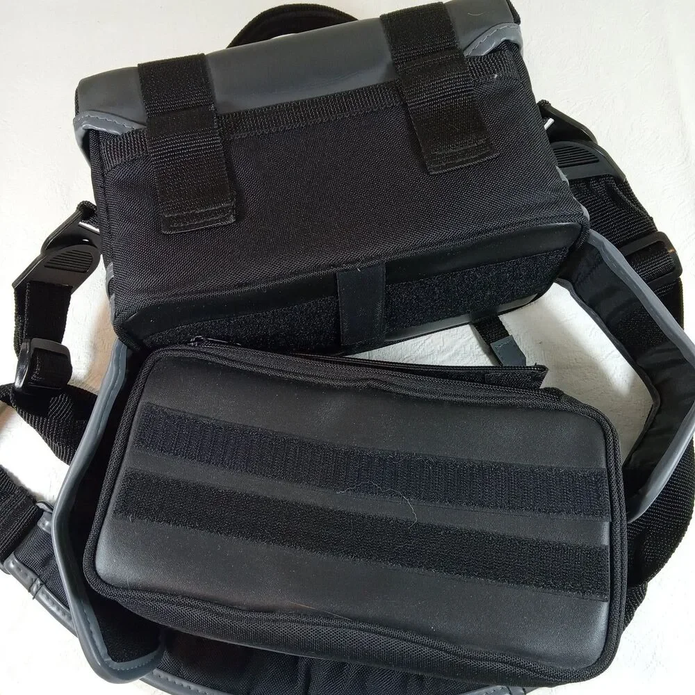 AMBICO Black & Gray Padded Camera Bag Shoulder Strap Carry Handle with Pouch